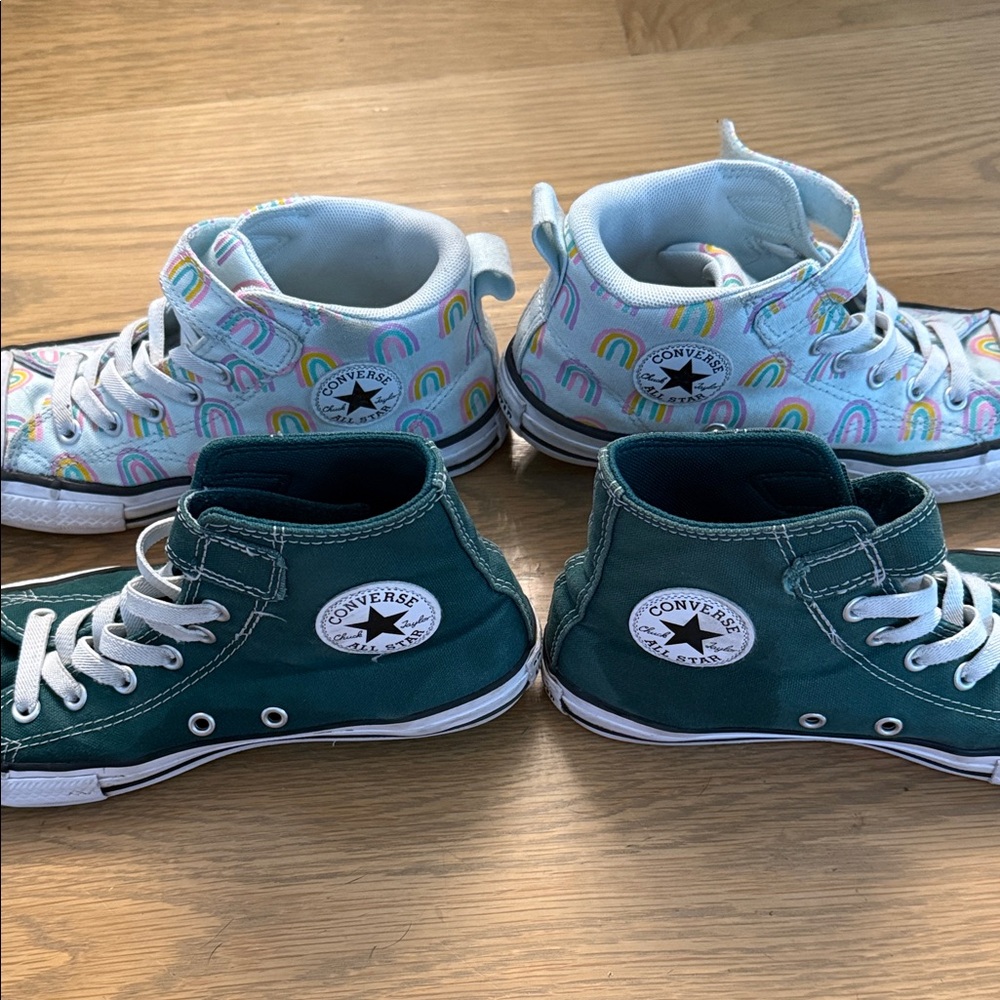 Converse Kids Sneakers - Teal and Rainbow (used) (bundle)